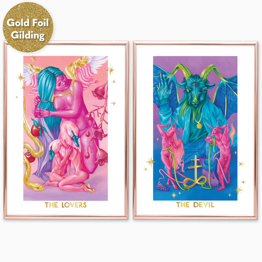Heaven and Hell - A3 Art Print Set *Gold Gilding*